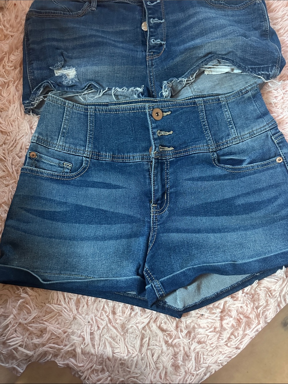 Hollister High-Waist Dark Blue Denim Shorts